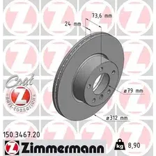 Тормозной диск ZIMMERMANN 150.3467.20 вентилируемый , передняя ось