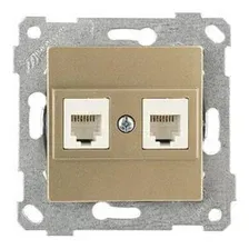 Rita - Розетка 2хRJ-45 кат. 5e UTP, золото доре