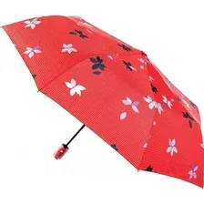 Зонт складной RST Umbrella Цветы 3202A (красный)