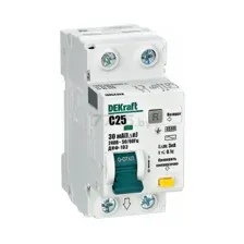 Дифавтомат DEKRAFT ДИФ-103 1Р+N C25 тип AC 30мА 4,5кА (16054DEK)