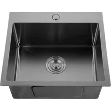 Кухонная мойка GranFest Metal нержавеющая сталь AISI 304 PVD GF-5045 Графит (с сифоном)