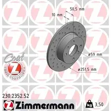Тормозной диск ZIMMERMANN 230.2352.52 полный, перфорированный , задняя ось