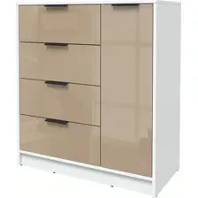 Тумба Интерлиния Концепт КТ-Т90 Глосс (белый платинум/капучино глянец)
