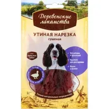 Деревенские лакомства для собак, утиная нарезка сушеная, 90 г
