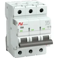 Выключатель автоматический EKF Averes AV-10 3P 63A (C) 10kA mcb10-3-63C-av