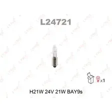 Автолампа BAY9s LYNXAUTO L24721 H21W 24