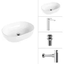 Умывальник Lauter 21836A + Cascade 21СК0655C + сифон 21635CH + дон.клапан 21190CH (хром)
