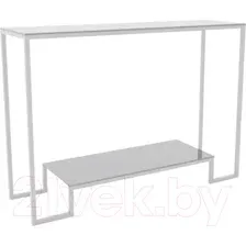 Консольный столик Hype Mebel Голд 100x35 (белый/стекло белое)