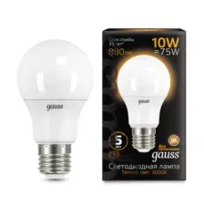 Лампа Gauss E27 10W 3000K / 102502110