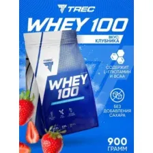 Протеин сывороточный Trec Nutrition Whey 100 900 г Клубника