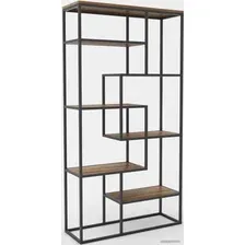 Стеллаж Hype Mebel Зиг-Заг-2 120x200 (черный/дуб галифакс олово)