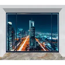 Фотообои листовые Citydecor Ночной город панорама (300x254)