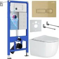 Унитаз подвесной Roxen Vortex в комплекте с инсталляцией StounFix Dual Fresh 6 в 1 968090 (кнопка: б