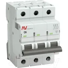 Выключатель автоматический EKF Averes AV-6 3P 6A (C) 6kA