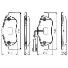 Тормозные колодки дисковые передняя ось BOSCH 0 986 495 097