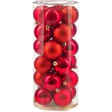 Елочная игрушка Ausini VT25-04003-3 (красный, 24 шт)