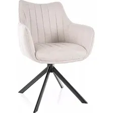 Стул с подлокотниками Signal Azalia Velvet Bluvel 30 (светло-бежевый/черный)