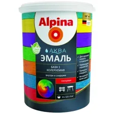 Эмаль Alpina Аква колеруемая глянцевая. База 1 (750мл)