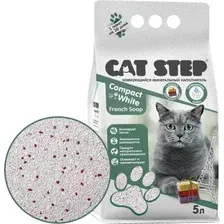 Наполнитель для туалета Cat Step Compact White French Soap (с ароматом марсельского мыла) 5 л