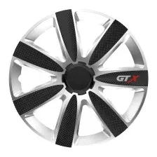 Набор колпаков на диски Versaco GTX R15 15" 15GTXCARBONBS (4шт, карбон черный/серебристый)
