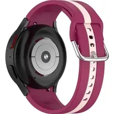Ремешок Rumi Sport Line силиконовый для Samsung Galaxy Watch4/5/6 (20 мм, вишневый/бежевый)