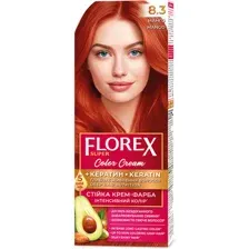 Крем-краска для волос Florex Super, кератин, тон 8.3 манго