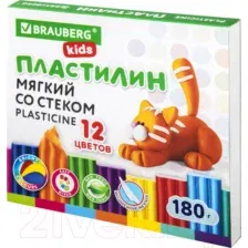 Пластилин восковой Brauberg Kids / 106495 (12цв)