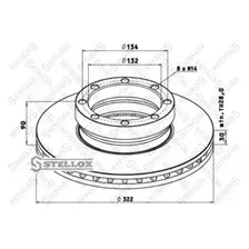 Тормозной диск STELLOX 85-00760-SX вентилируемый , передняя ось