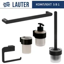Набор аксессуаров для ванной Lauter 21TS3019  21TS3021  21TS3015  21TS3006  21TS3023 (Matt Black, 5 предметов)