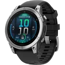 Умные часы Garmin Fenix E 47мм (нержавеющая сталь, черный силиконовый ремешок)