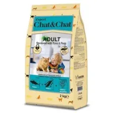 Корм Chat&Chat Expert, для взрослых кошек, со вкусом тунца и гороха, 2кг
