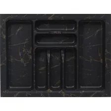 Органайзер для столовых приборов AKS 600 Marble 540x485 (черно-золотой мрамор)