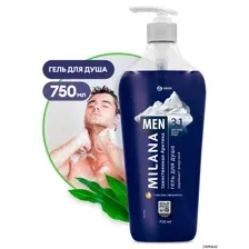 GRASS 125460 Гель для душа Milana MEN 750мл «Таинственная арктика» с маслом эвкалипта