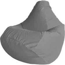 Бескаркасное кресло Flagman Груша Макси XXL Г2.5-392 (Simple 31 Silver, велюр)