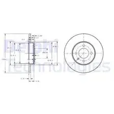 Тормозной диск DELPHI BG2454 полный , передняя ось