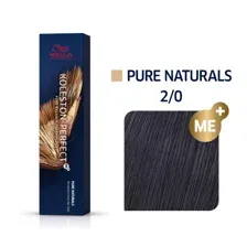 Wella Professionals Koleston Perfect Me+ Профессиональная стойкая крем-краска для волос 2/0 Черный натуральный, 60 мл