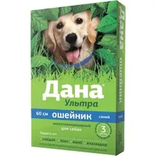 Дана Ультра ошейник инсектоакарицидный для собак, синий, 60 см, Apicenna