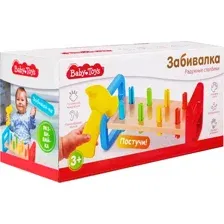 Развивающая игра Baby Toys Забивалка. Радужные столбики 70004