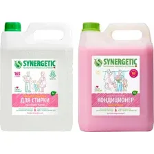 Гель для стирки Synergetic для детского белья + кондиционер для детского белья (2x5 л)