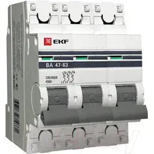 Выключатель автоматический EKF ВА 47-63 3P 50А (C) 4.5kA PROxima / mcb4763-3-50C-pro