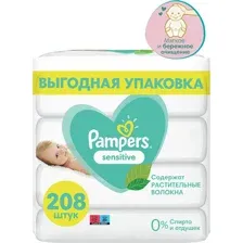 Влажные салфетки Pampers Sensitive 208 шт.
