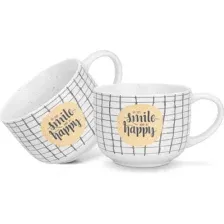 Набор кружек Fissman Smile Happy Checked 3732 (2шт)