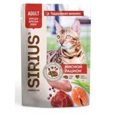 Пресервы Sirius для кошек мясной рацион 85 г