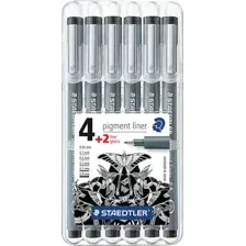 Набор лайнеров Staedtler Пигмент Лайнер 308 SB6P (6шт)