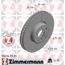 Тормозной диск ZIMMERMANN 150.3479.20 вентилируемый , передняя ось справа