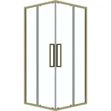 Душевой уголок Grossman Cosmo 100x100x195 300.K33.02.1010.32.00 (золото сатин/прозрачное стекло)