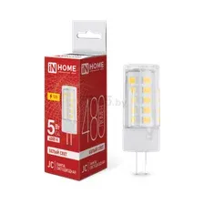 Светодиодная лампочка In Home LED-JC 5Вт 12В G4 4000К 480лм 4690612036083