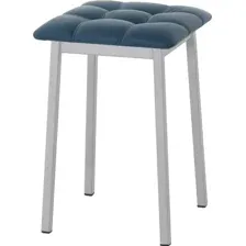 Табурет AMC Comfort 7К5.13 (кожзам, атлантик/серебристый)