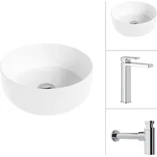 Умывальник Lauter 21499-31 + Cascade 21СК0655C с сифоном 21635CH (хром)