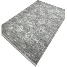 Ковер для жилой комнаты Radjab Carpet Афина Прямоугольник 9010A 12833RK (0.8x1.5, Grey/Green)